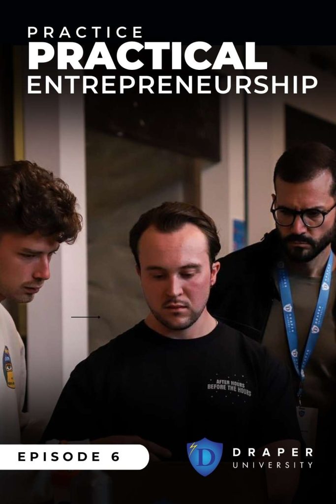 Three entrepreneurs focus intently on practicing practical entrepreneurship