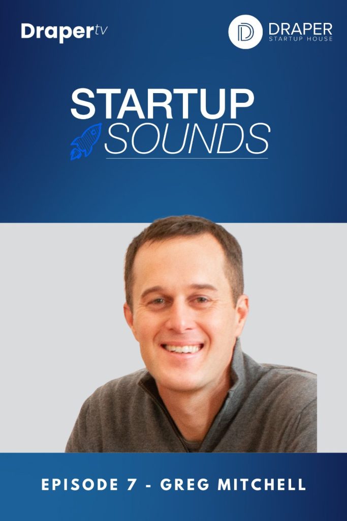 Greg Mitchell poses beneath the title, "Startup Sounds"