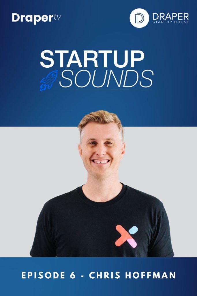 Chris Hoffman poses beneath the title "Startup Sounds"